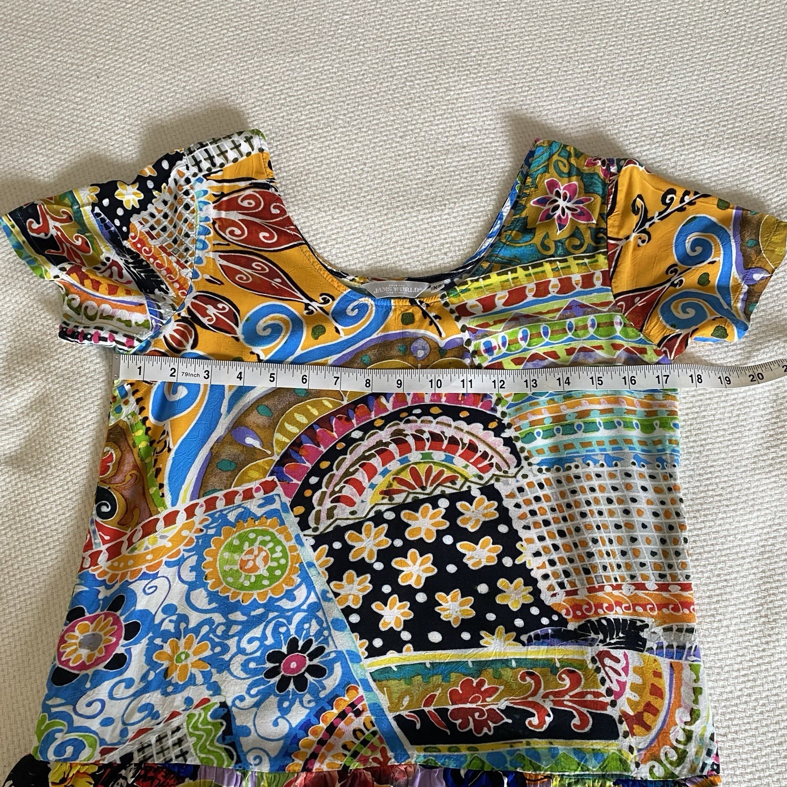 Jams World Hattie – Boho PatchMini Dress Size XS