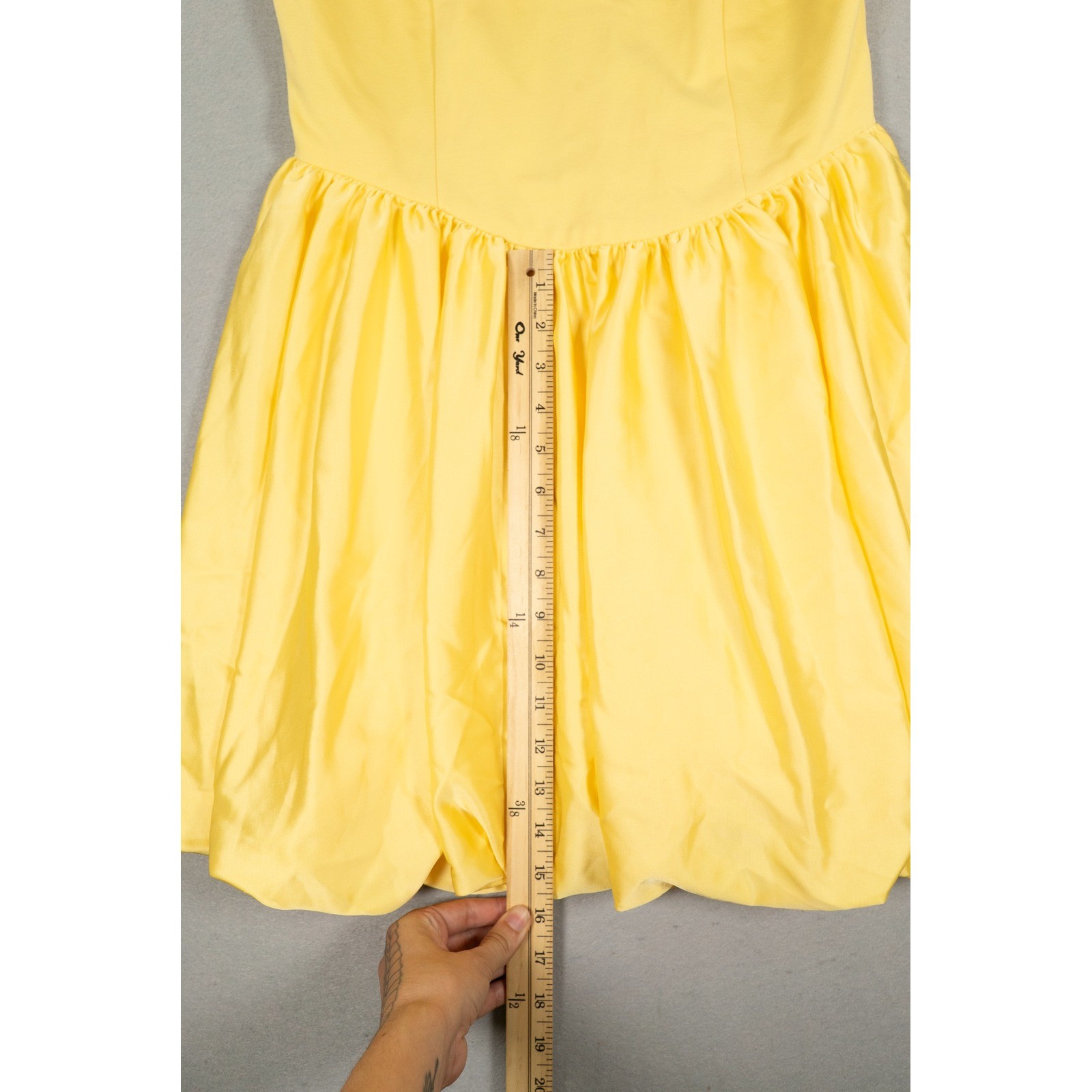 Maeve Anthropologie Yellow Bubble Hem Sleeveless Mini Dress Size M NWT