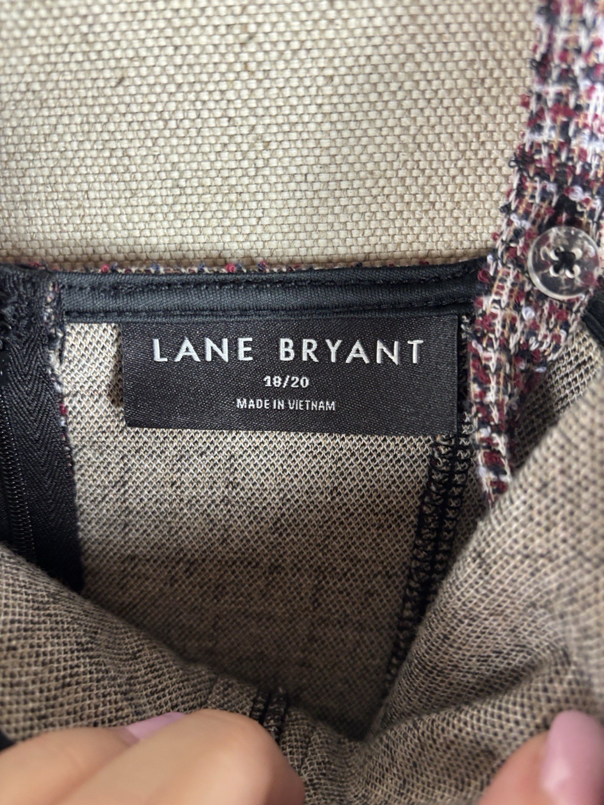 Lane Bryant Purple Tweed Button-Front Dress 18/20