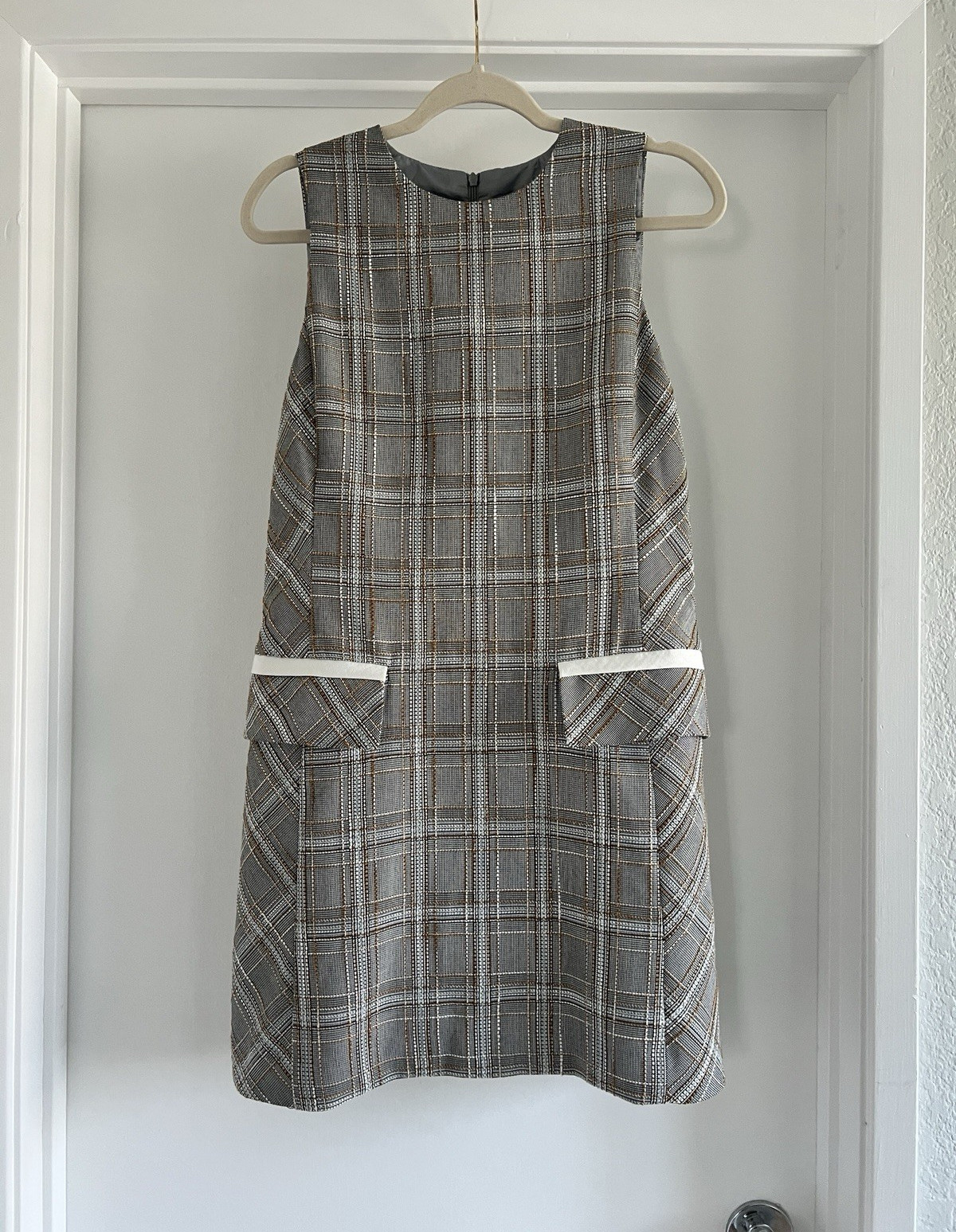 CUE Made in Australia Plaid Mini Dress Sleeveless size 10