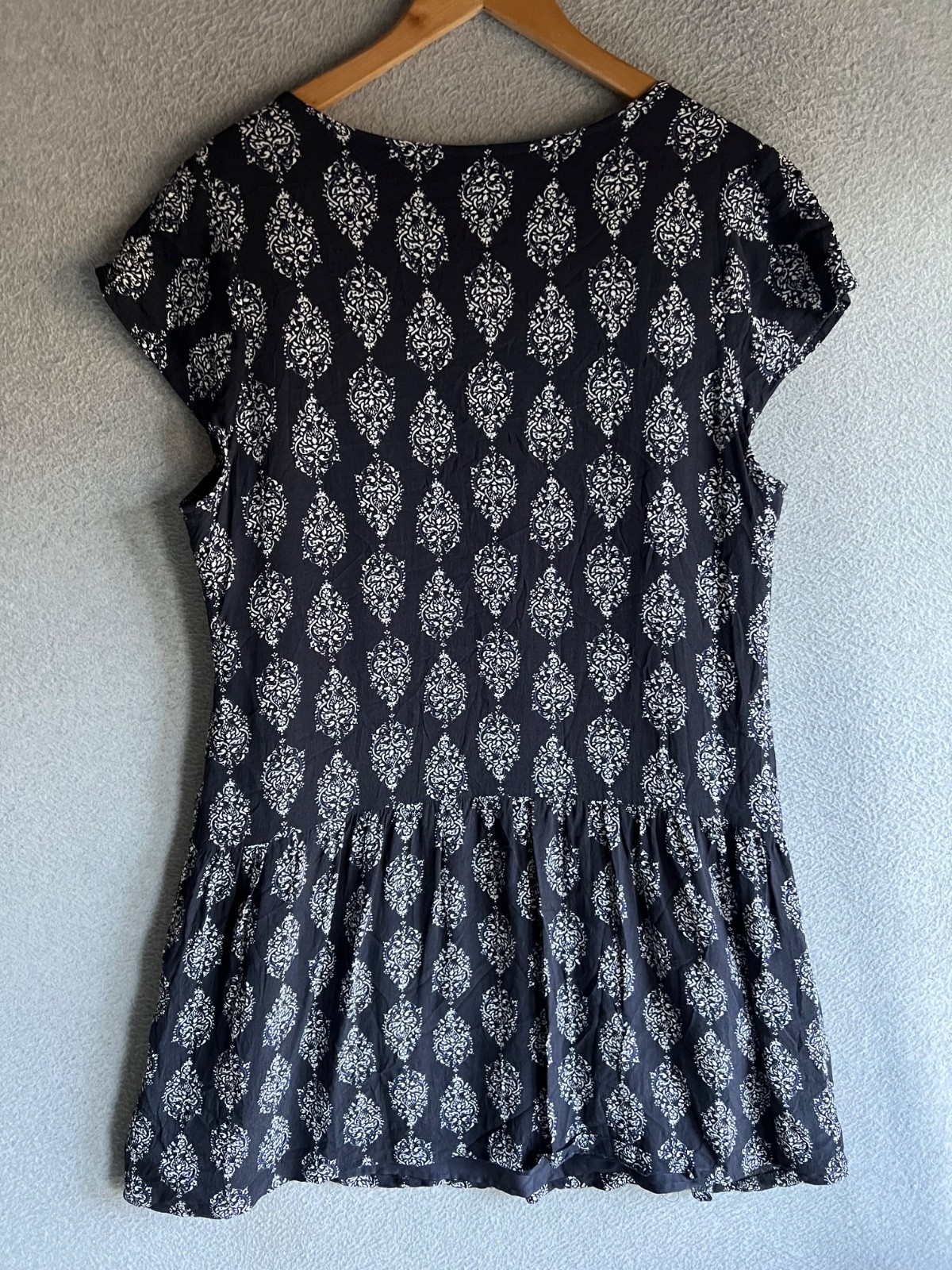 Garnet Hill Dress Womens 16 Ikat Pattern Boho Hippie Flowy Cottagecore Sheath