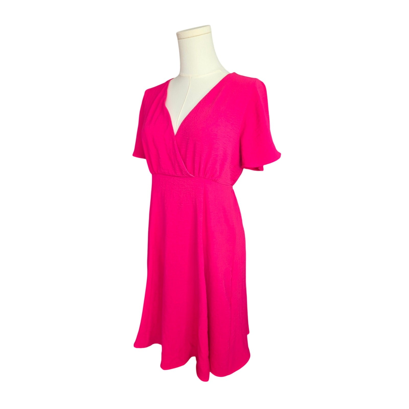 Fuschia Back Key-Hole Knee Length Dress