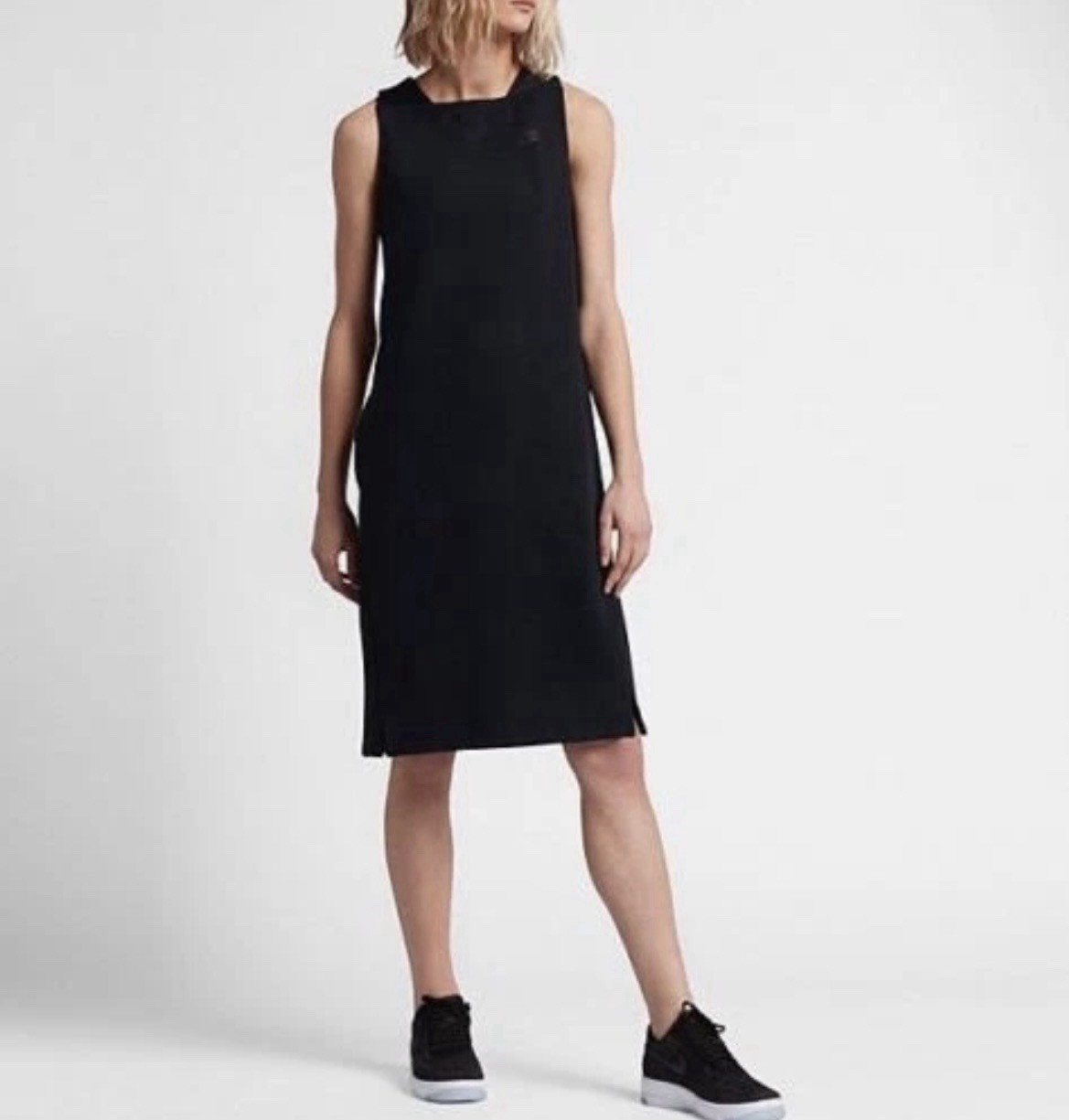 NIKE SPORTSWEAR TECH PACK FLEECE DRESS Sleeveless Black Tennis Pickleball Small