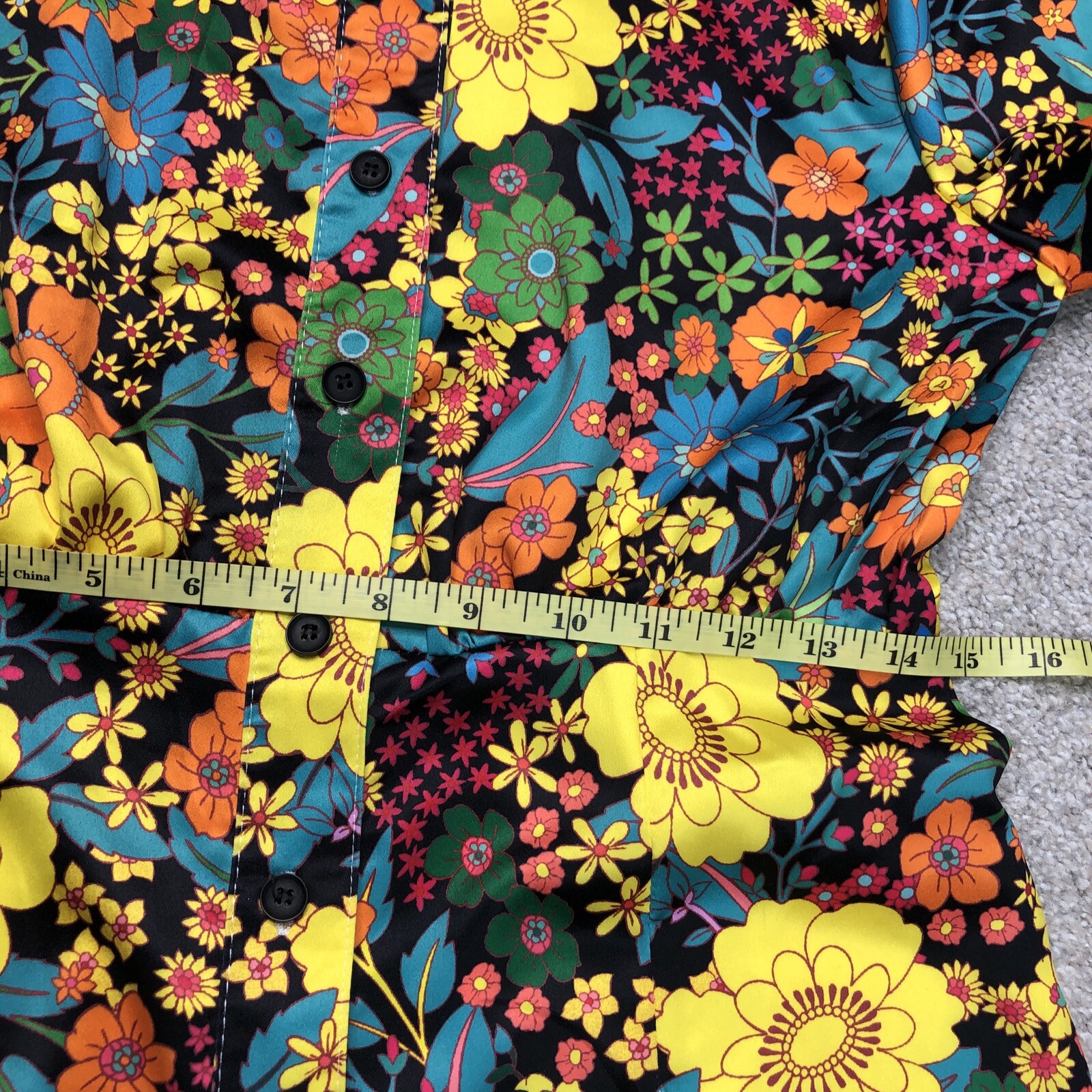 Love Harmony Dress Women Medium Mini Groovy Flower Power Floral Hippie Sz M