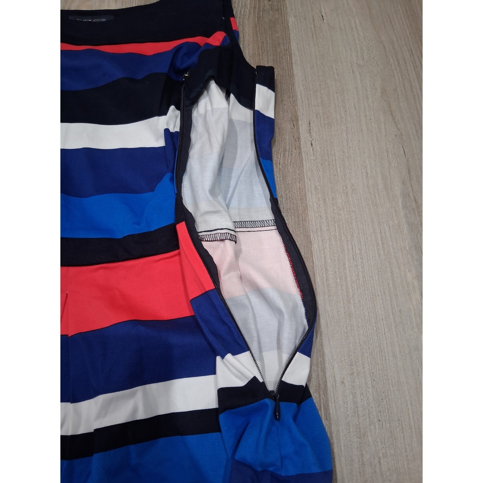 Tommy Hilfiger NWT Womens Stripe Sleeveless Fit Flare Dress Blue Red White Sz 10