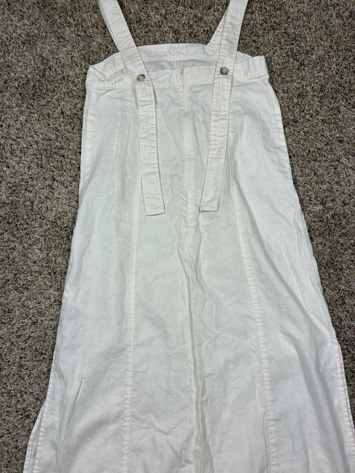 Madewell Linen-Cotton Princess-Seamed Midi Dress Women’s Sz S White