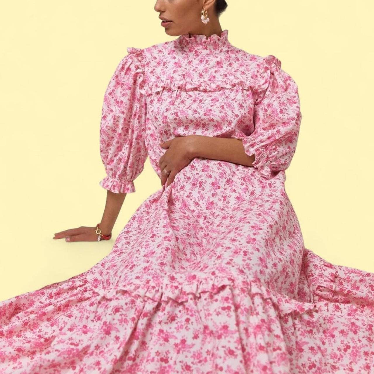 RIXO PINK FLORAL DRESS size AU 6 / XXS RIXO