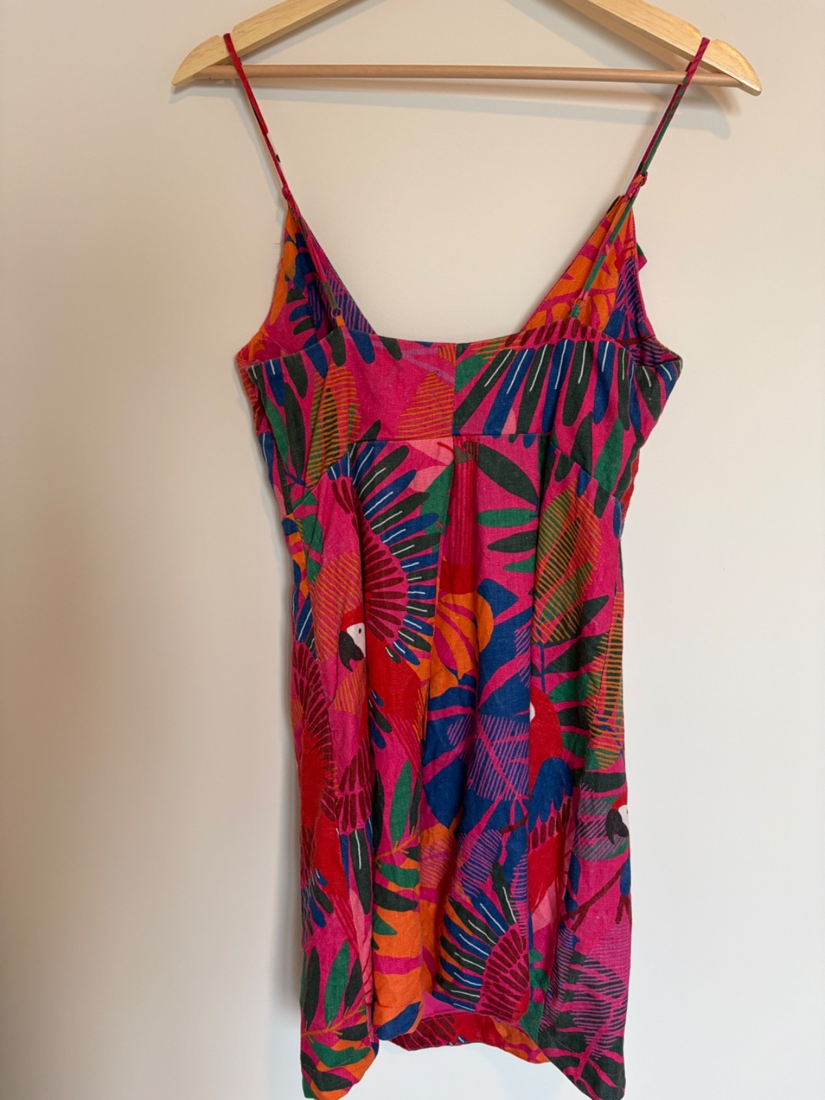Farm Rio Macaw Linen Minidress Size Medium