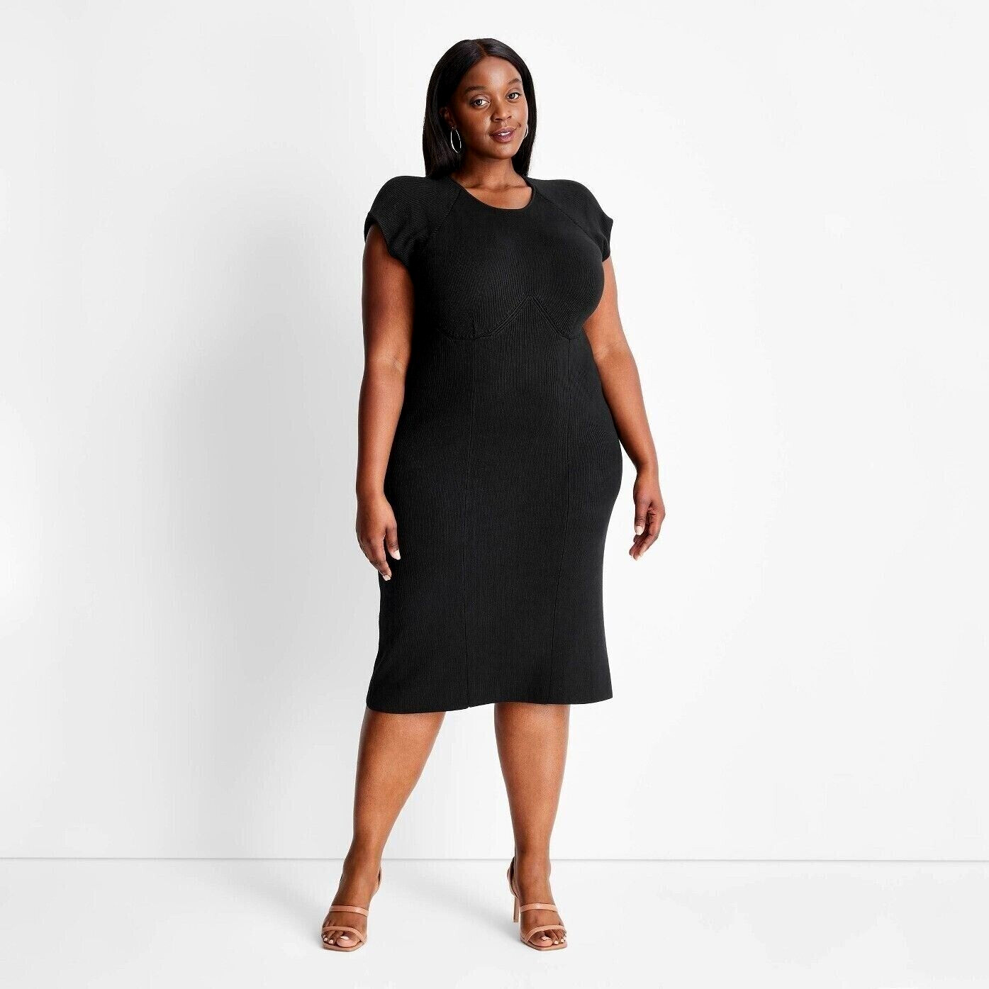 Future Collective Women’s Plus Size Short Sleeve Open Back Sweater Dress Size 2X