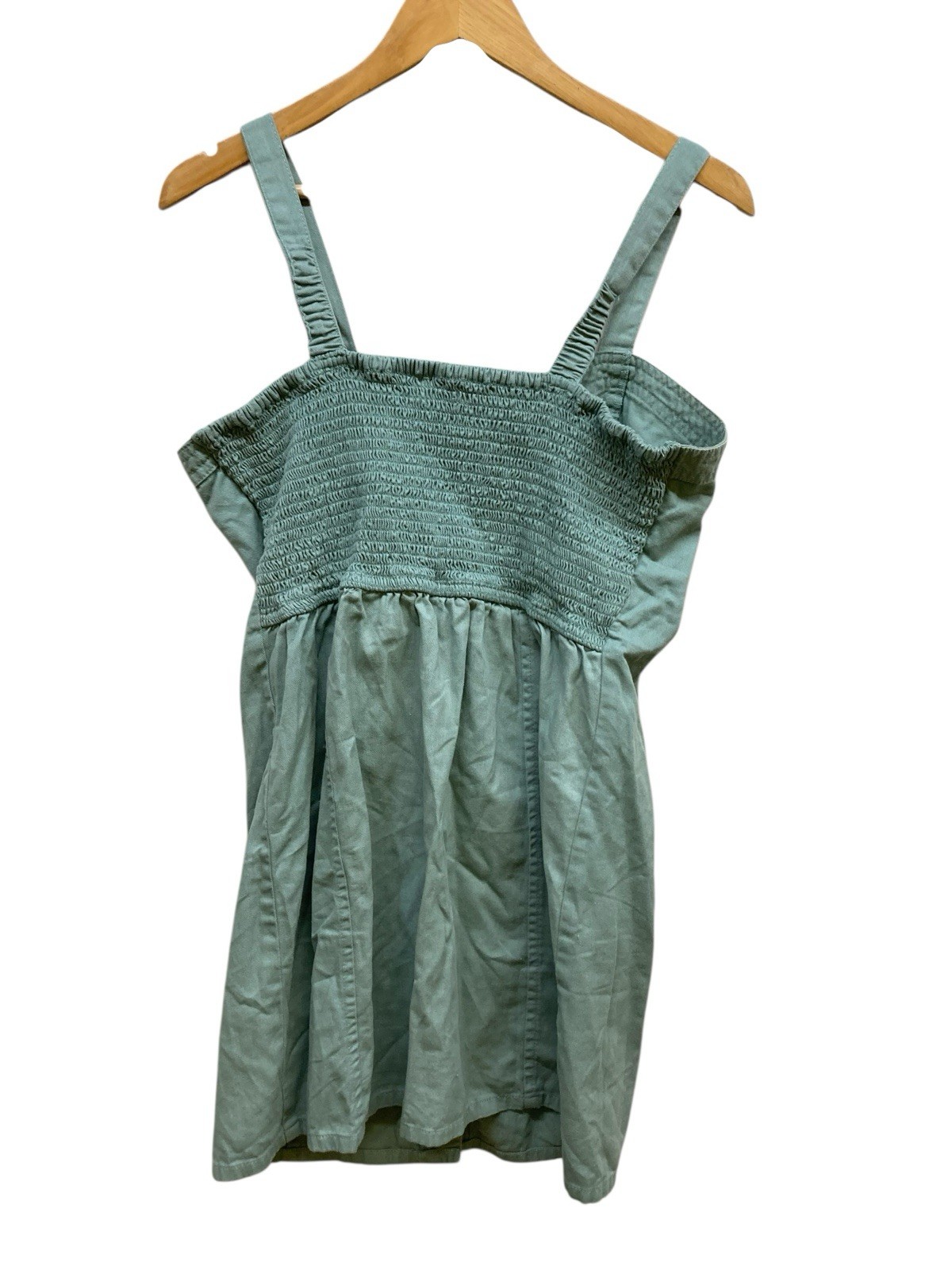 Japna Dress Womens Large Green Button Snap Cotton Western Army Military Tank