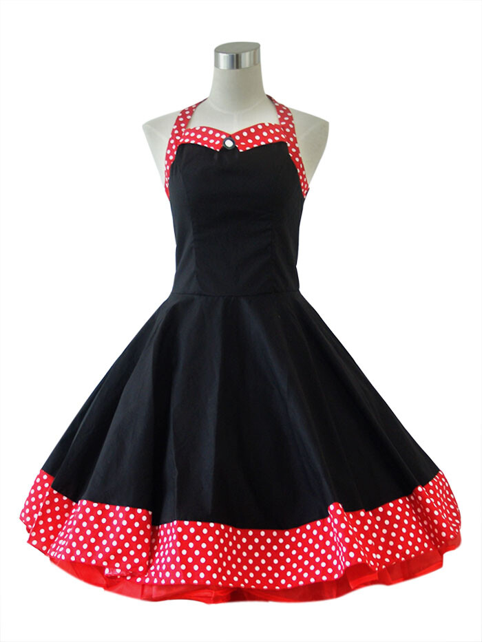 Retro Vintage 50s 60s 70s TEA Swing Rockabilly Dress Cotton Ball Party Dress Red