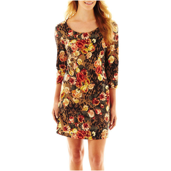 Allen B. by Allen Schwartz 3/4-Sleeve Print Floral Dress Size L New
