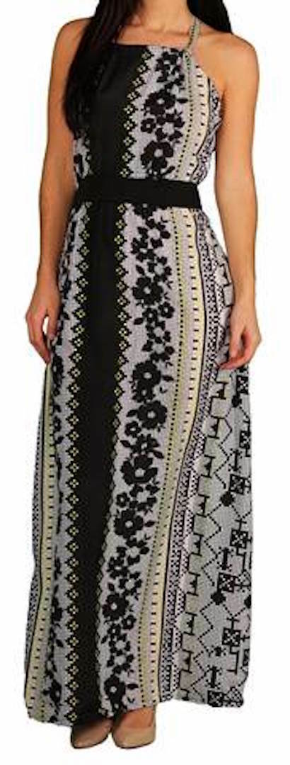 Apple Bottom Aztec Print Long, Halter Top, Summer Dress, Assorted Sizes S-3XL