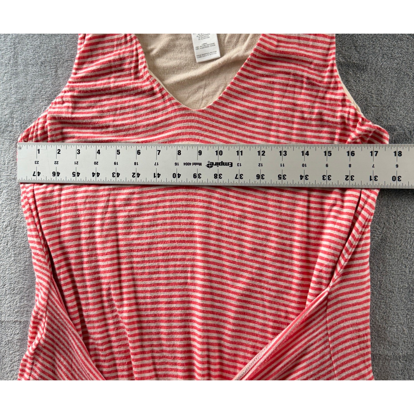 Dolan Left Coast Collection Red White Striped Front Tie V-Neck Dress Petite M