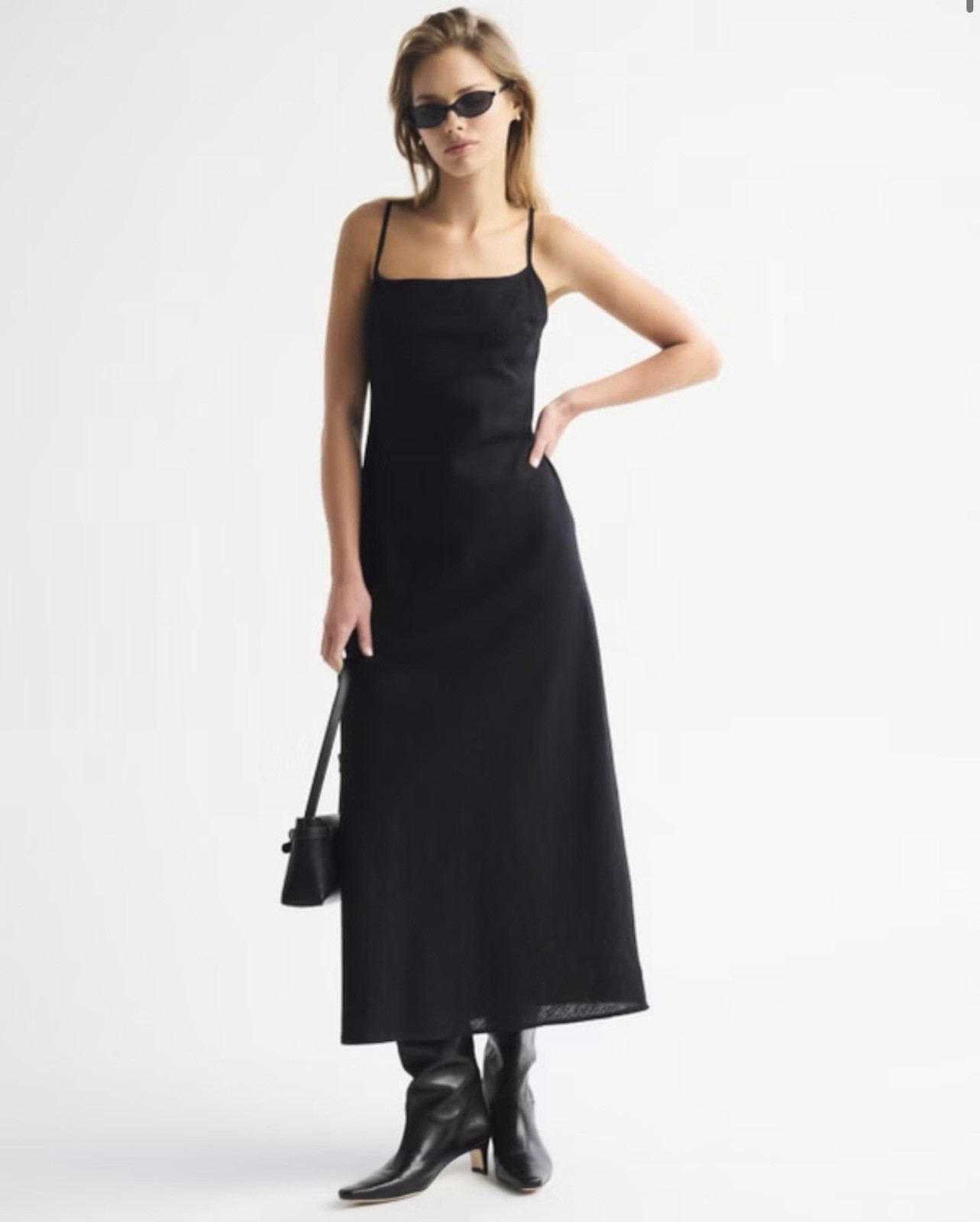 The A&F Julia Slip Linen-Blend Midi Dress NEW WITHOUT TAGS. XL Abercrombie