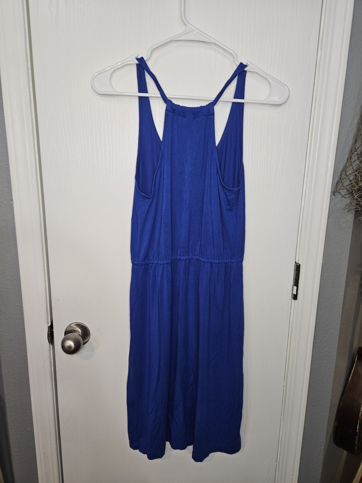 Old Navy Royal Blue Racerback Tank Top Elastic Waist Knee High Dress Size Small