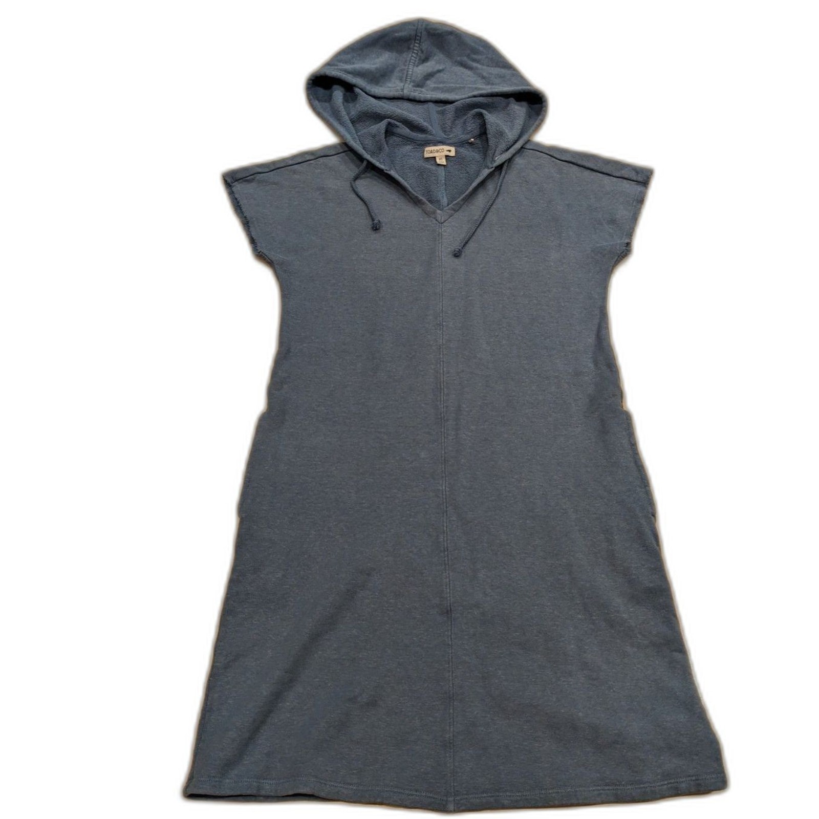 Toad&Co Epiq Hooded Sweatshirt Dress XS Organic Cotton Hemp Pockets Outdoor