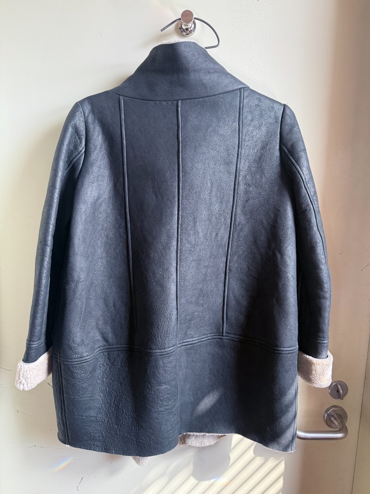 Gary Graham Stunning condition XS-S real leather shearling coat jacket Y2K