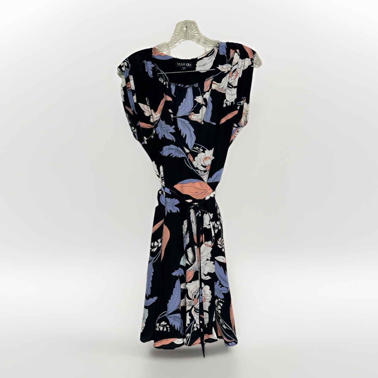 Yumi Kim Women’s Floral Lexey Silk Mini Wrap Dress – Black Pink Blue Size M #b09