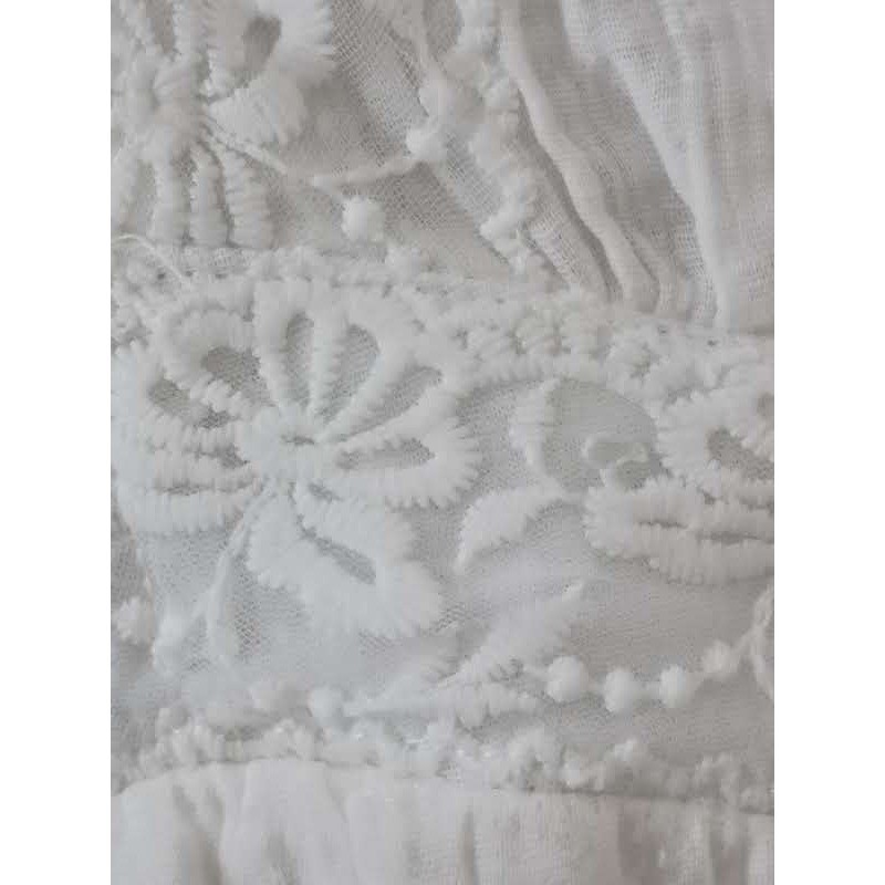NWT Parisian White 100% Cotton Gauze Coastal Boho Maxi Dress M Paris Designer