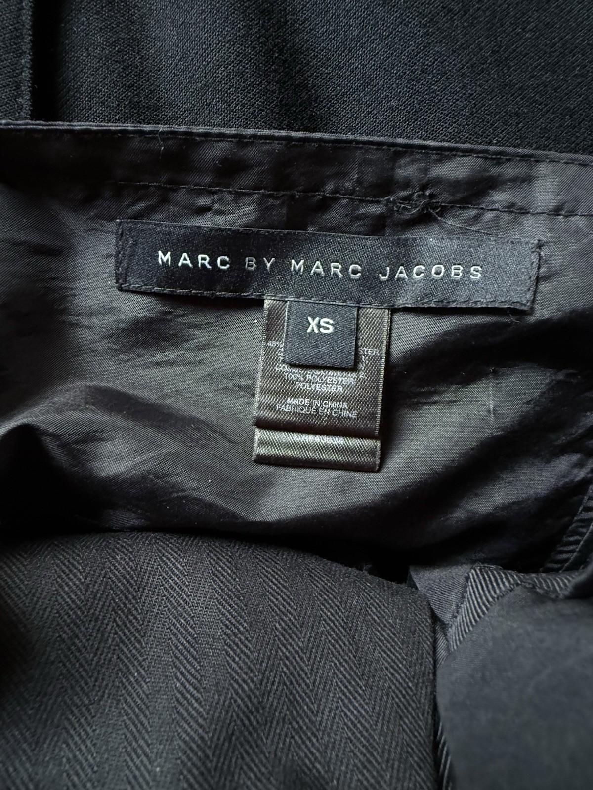 Marc by Marc Jacobs Black Bubble Dress XS Pleated Buckle Utility Mini Vintage