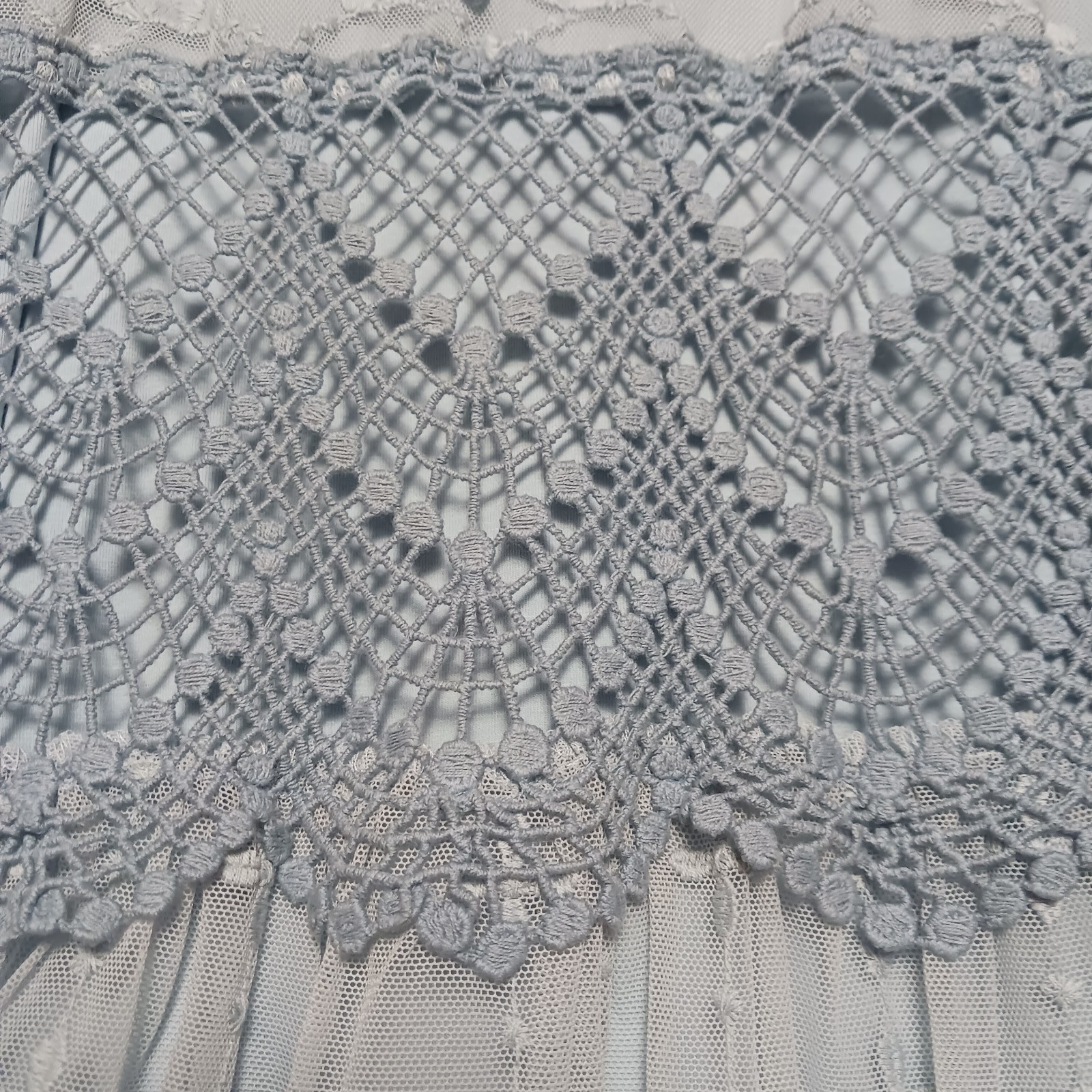 Sundance love always lace embroidered dress size 10 dusty blue