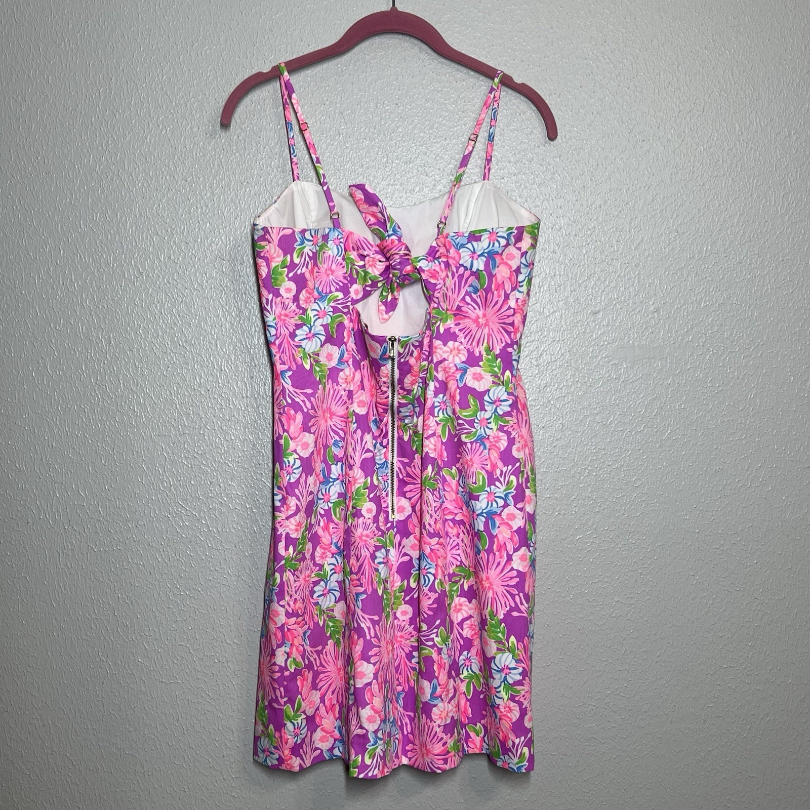 Lilly Pulitzer Shelli Stretch Fitted Dress Amethyst Moms The Word Mini Size 8