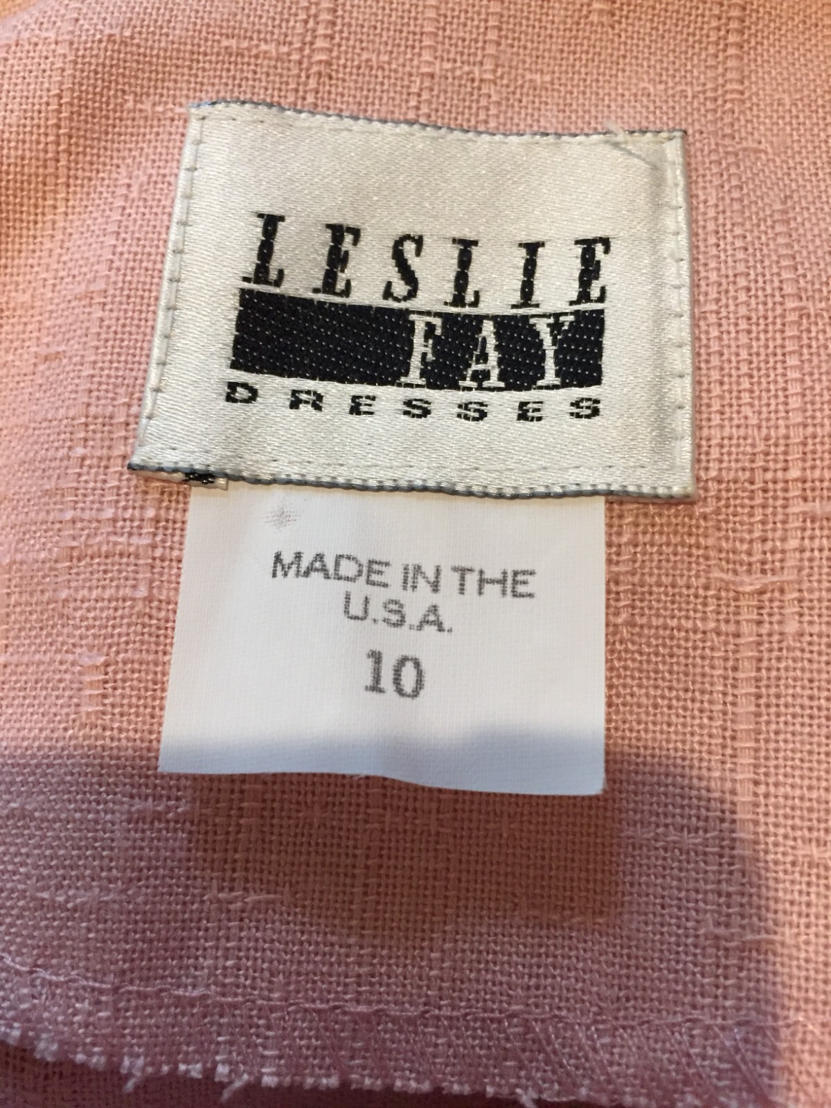 Leslie Fay Button-down Dresses, SZ 10 Pink, Open X-trim on sleeves & Hem Vintage