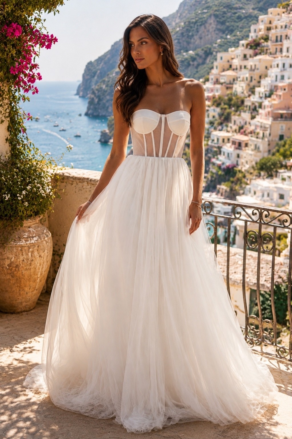 NWT Couture Princess Corset Tulle Ball Gown Bridal Formal Gala Wedding Dress