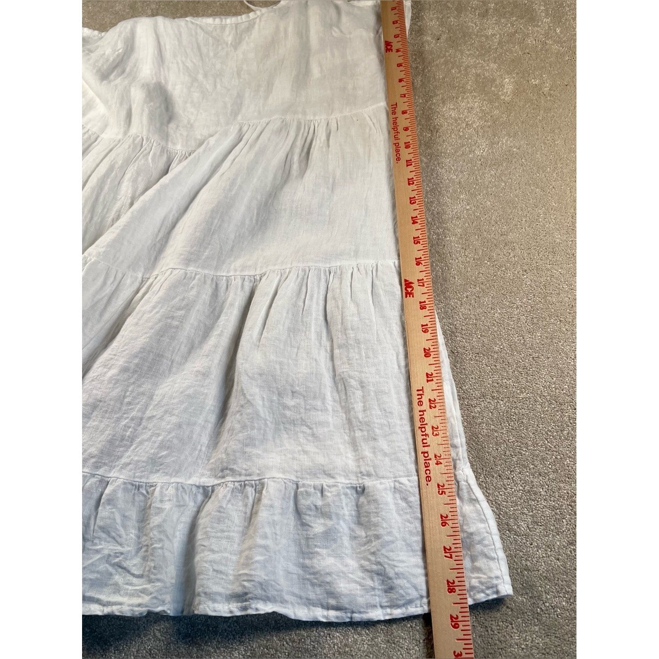 Valentina Naldi 100% Linen Dress Tiered Sun Dress Sleeveless Made in Italy Large
