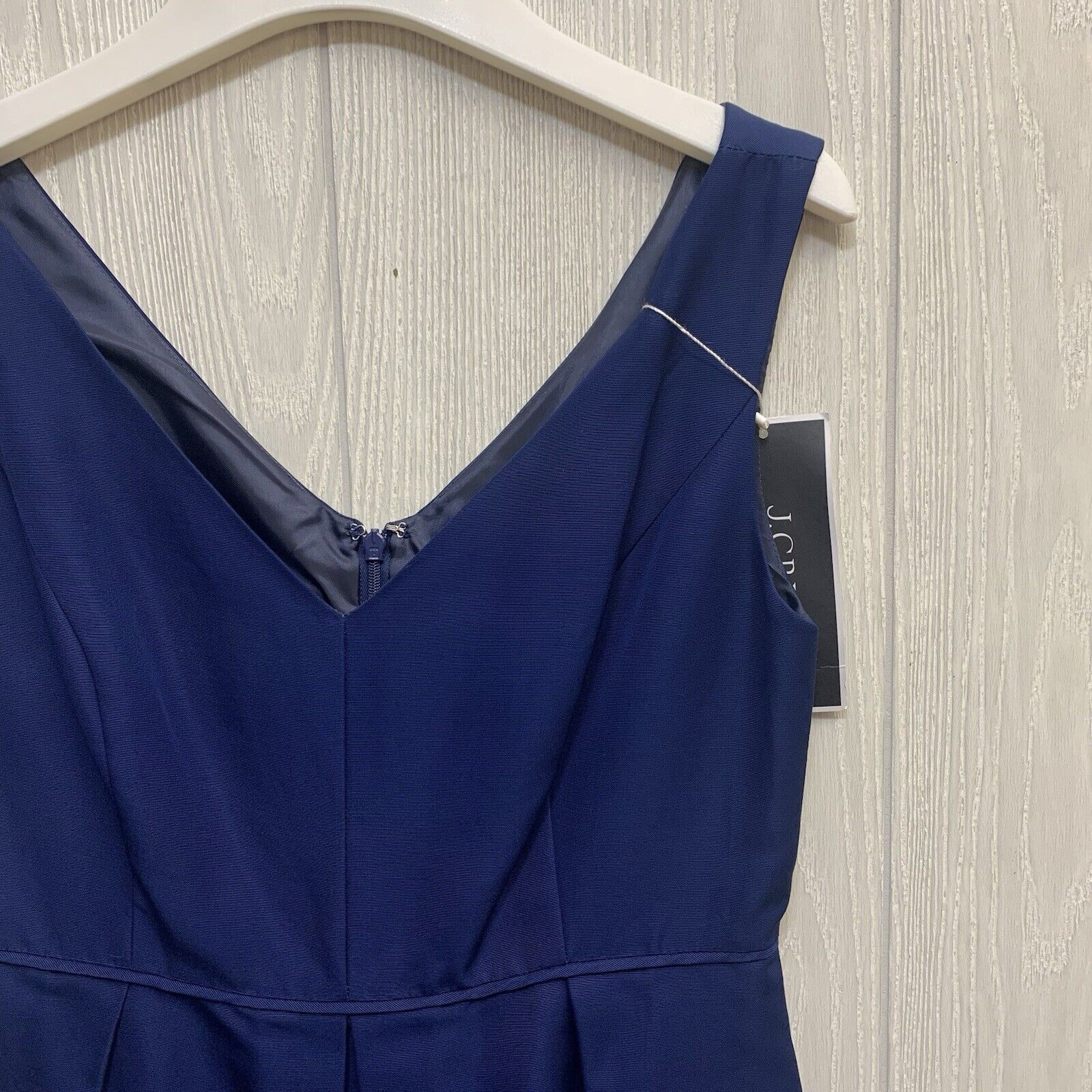 J. Crew Blue Kami Sleeveless V-Neck Dress Classic Faille Navy Size 4 NWT