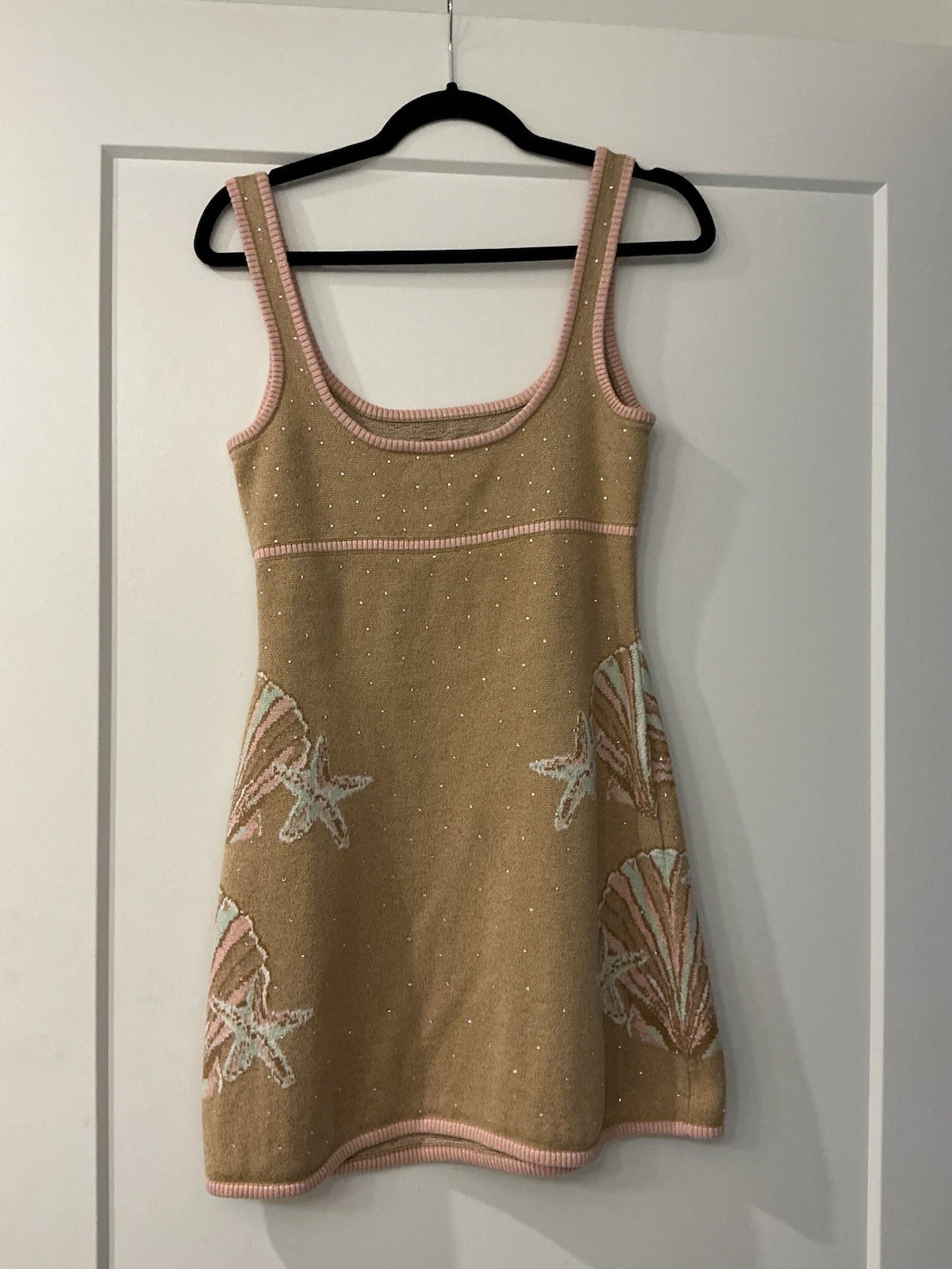 Retrofête New York Crystal Shell Starfish Knit Mini Dress Size Small Worn Once