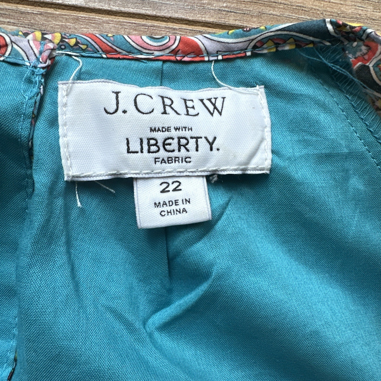 J. Crew Side Cutout Cotton Dress Liberty® Giorgia Duke Print Size 22 EUC