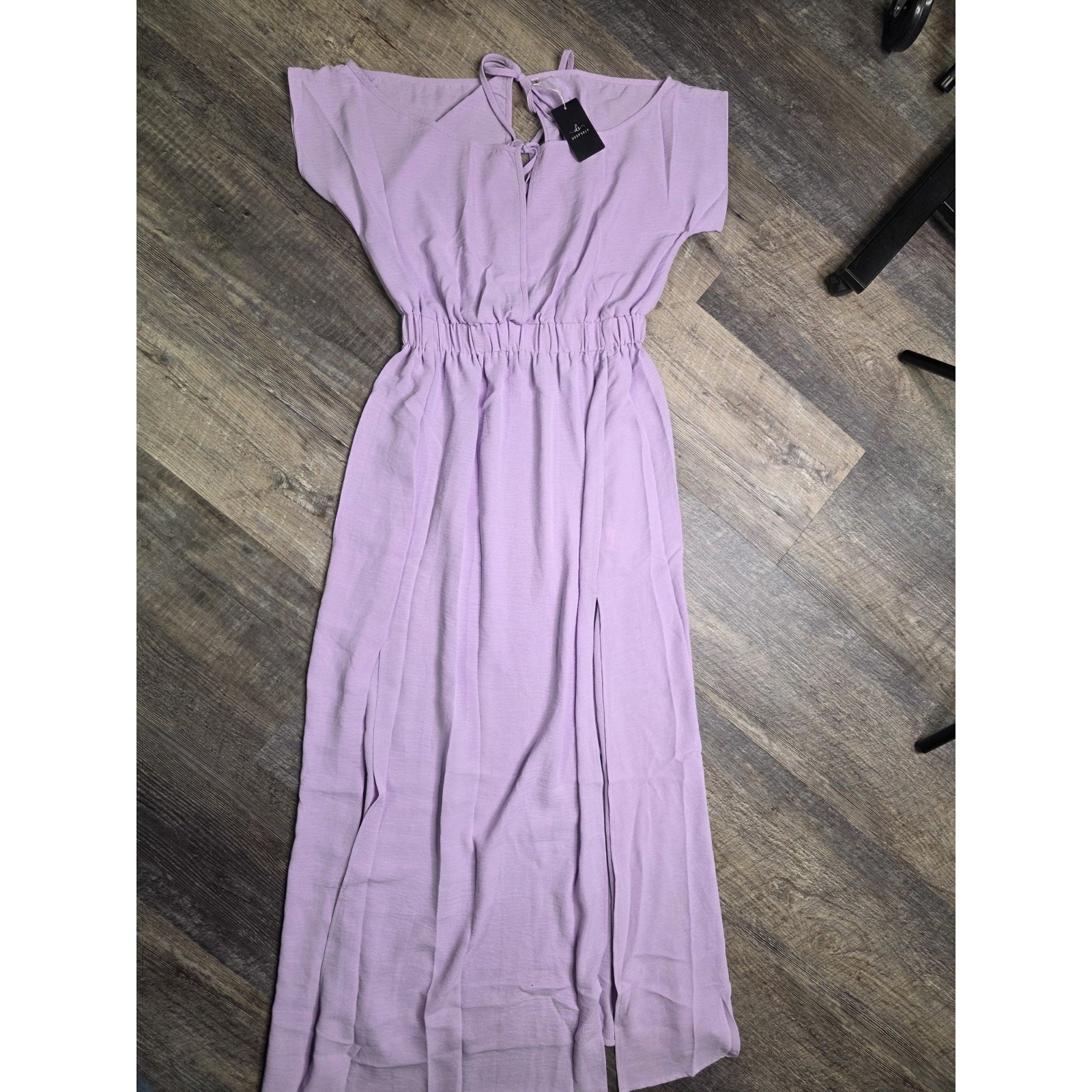 DEEPSELF Womens Size S Lavender Purple Maxi Dress Open Back Front Slit NWT