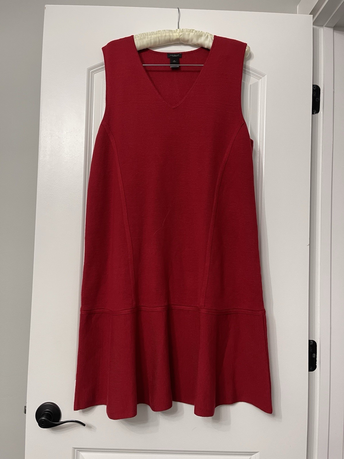 Preppy Ann Taylor Factory Red Knit Drop-Waist Flare Mini Dress – Size XL