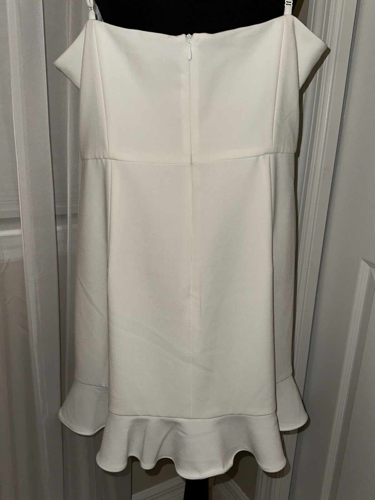 French Connection NWT White Spaghetti Strap Ruffle Hem Mini Dress