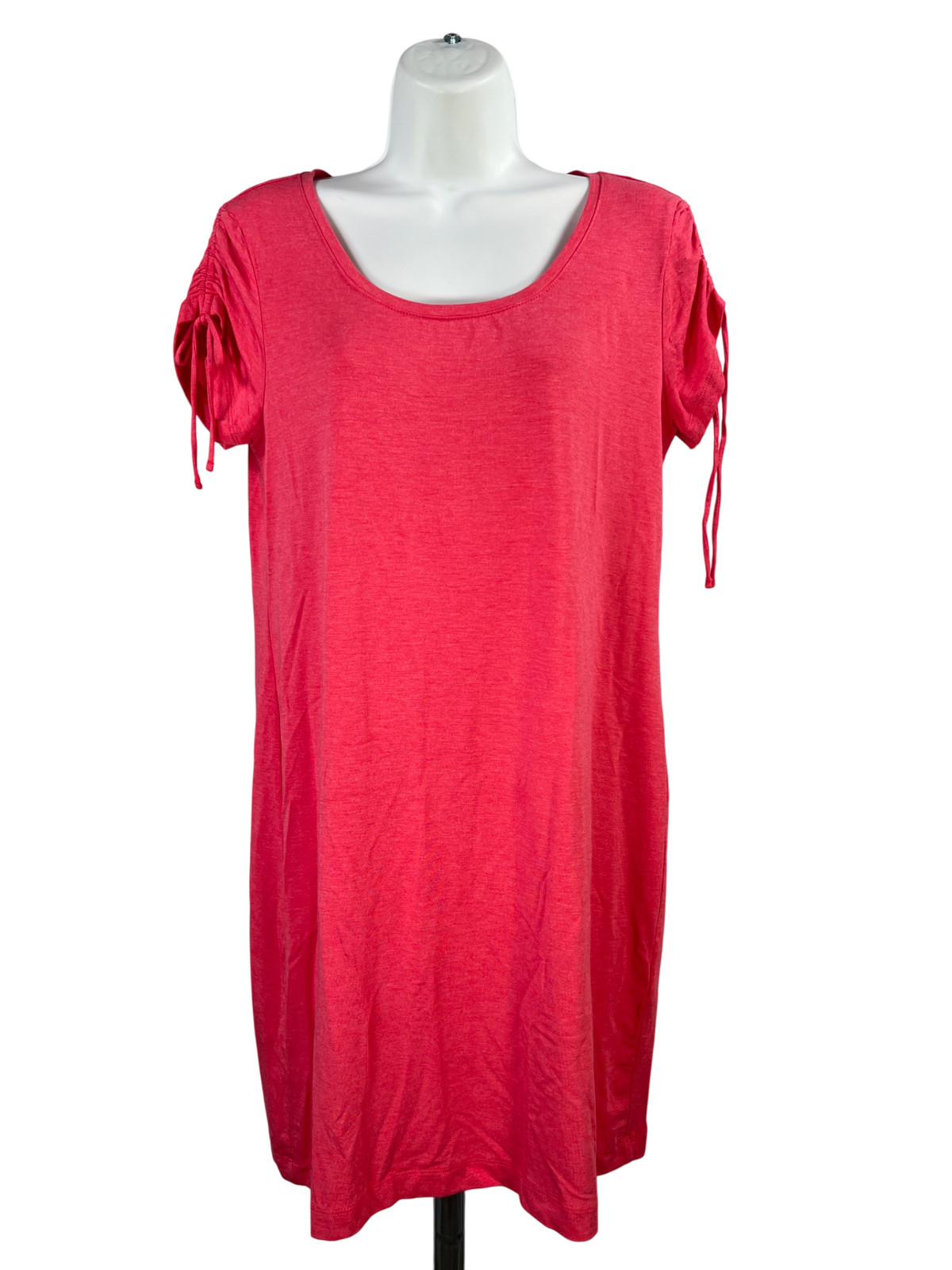 Artisan NY Women’s Pink/Coral Short Cinch Sleeve T-Shirt Dress – M