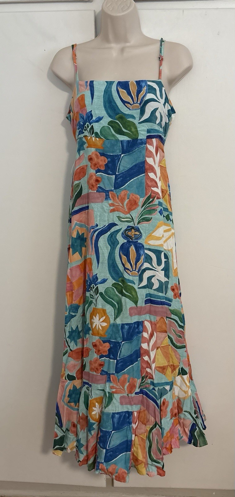 Flawless Paper Heart Regular Size Large Colorful Floral Print Long Sun Dress