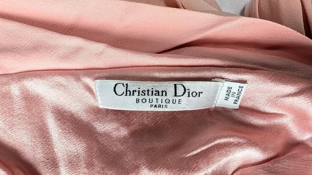 Christian Dior 2007SS John Galliano Runway Collection Pink Silk Draped Dress 36