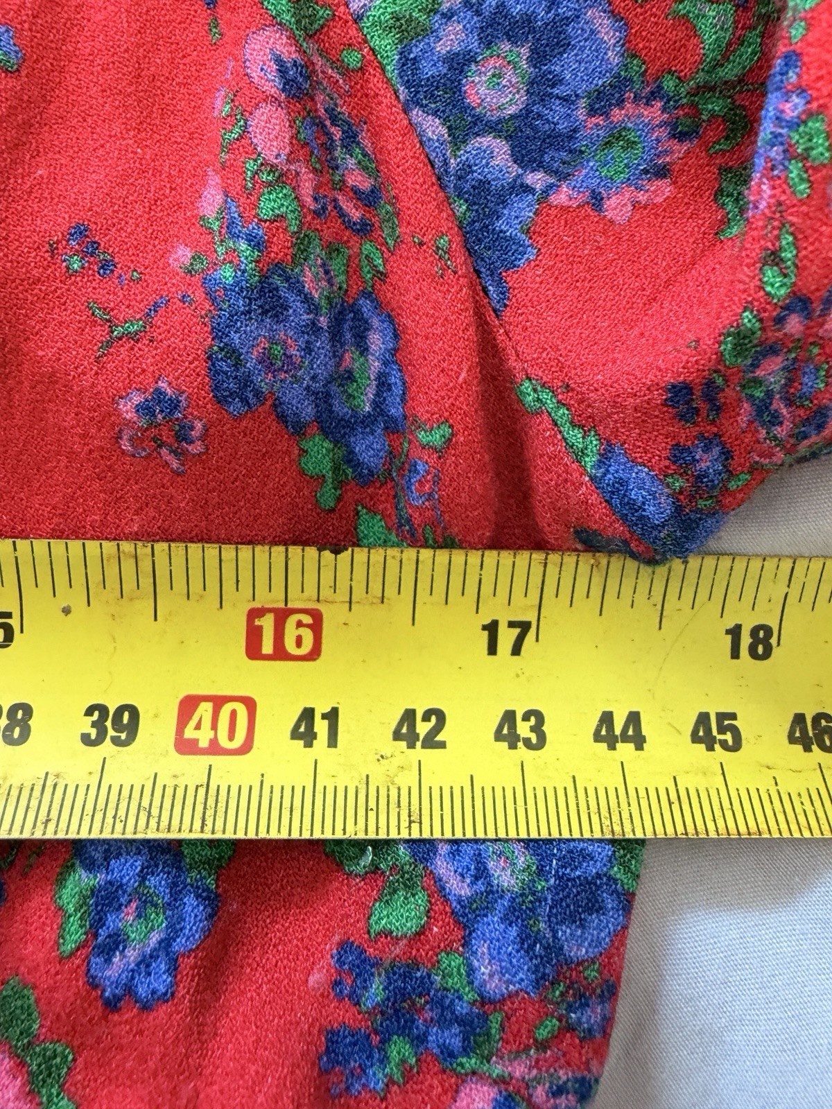 Ghost London Size S Red & Blue Ditsy Floral Collar V-Neck Midi Dress