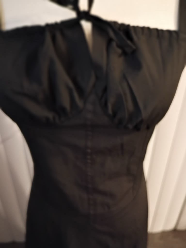Women’s S Black Solid Maxi Dress Square Neck Sleeveless Backless Lace-Up Bow