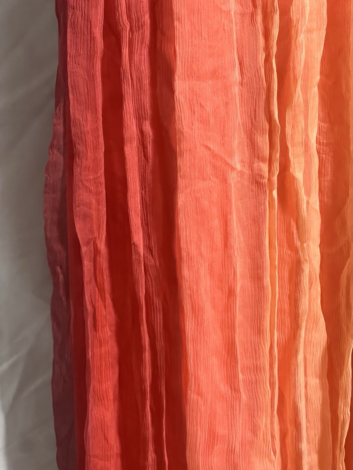 Dave & Johnny Vtg Silk Dress Sz 8 Sunset Ombre Pleated Maxi Ethereal Fairy Prom