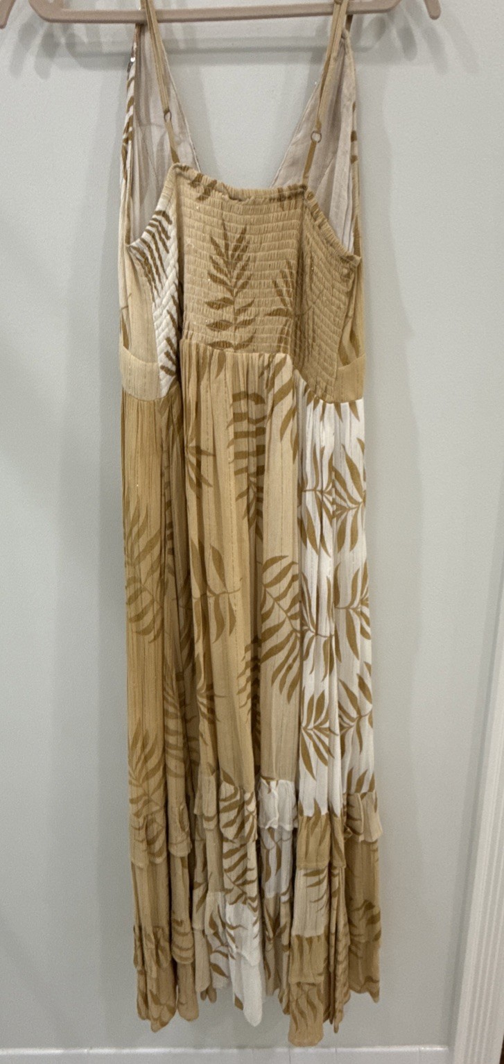 Siya Yellow/beige Maxi Dress One Size Summer Beach Boho