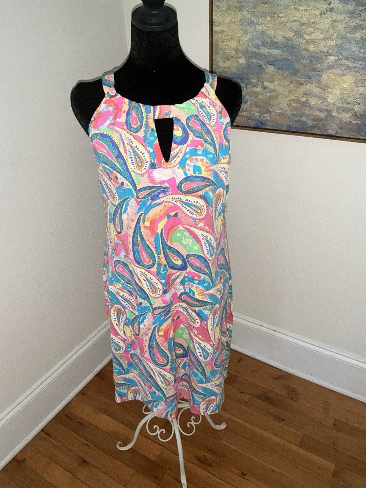 Lulu B Medium Paisley Colorful Vacation Dress UPF 50 Coverup Beach Cruise Travel