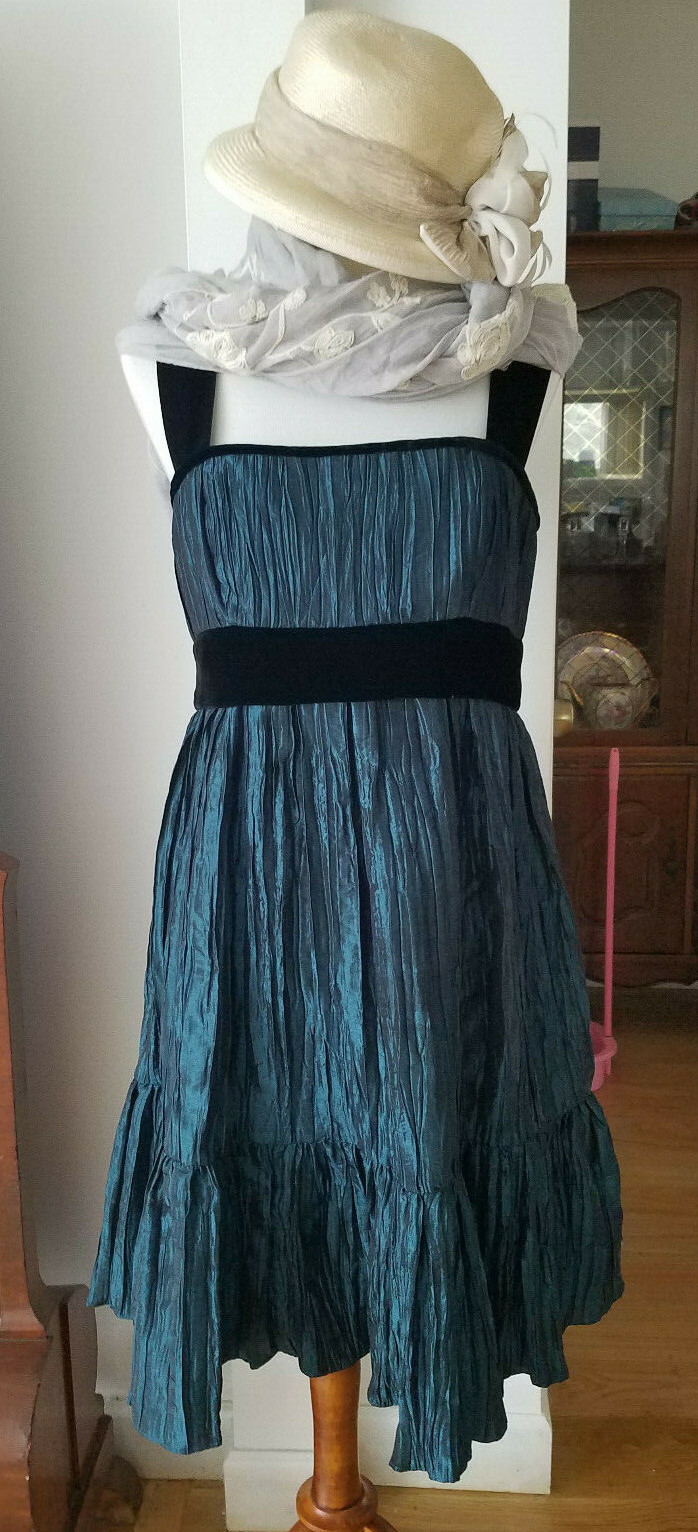 Sheila Yen Dusk Collection Women’s Size 12 Turquoise and Black Evening Dress