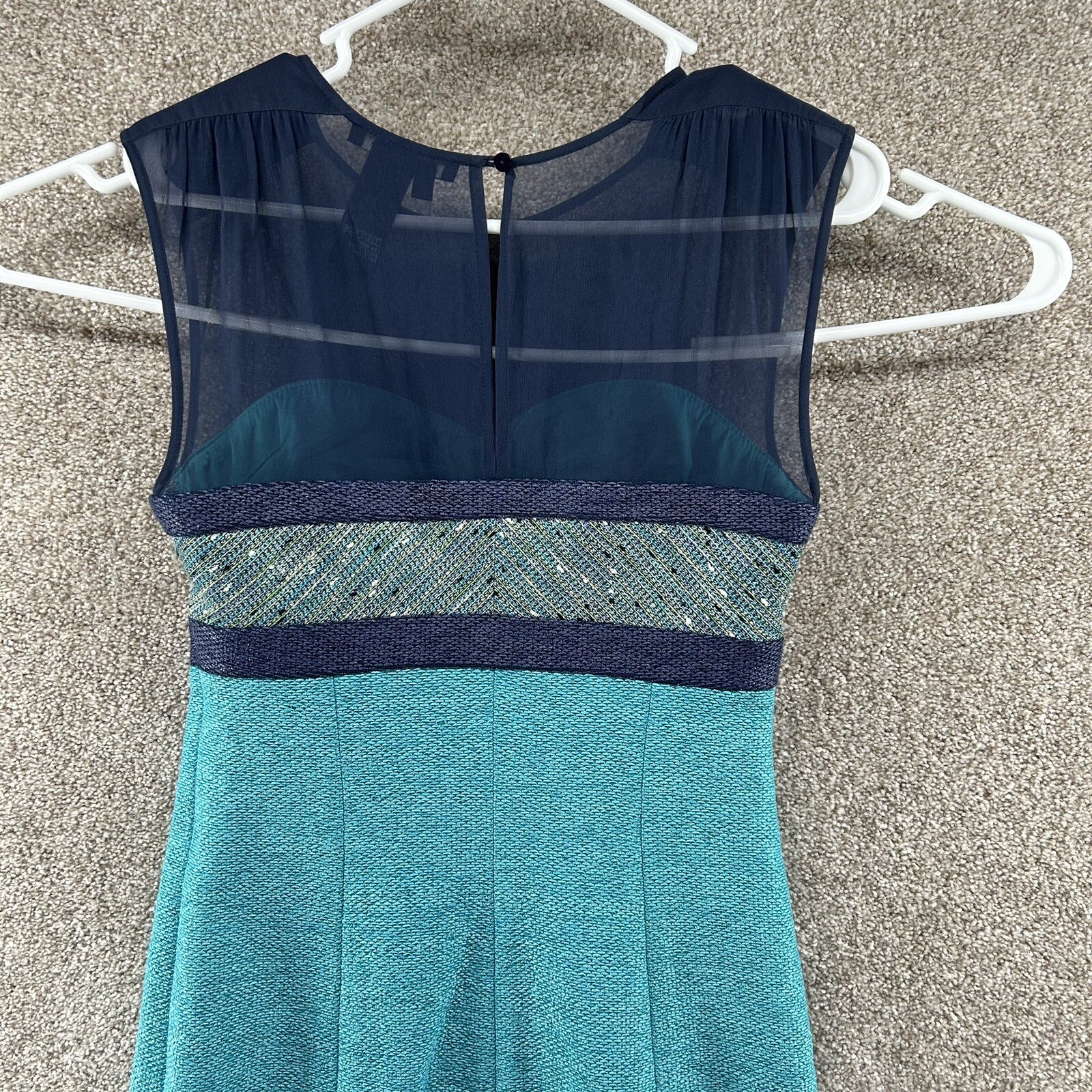 Ectetera Women’s Dress Size 2 Blue Semi Sheer Pullover