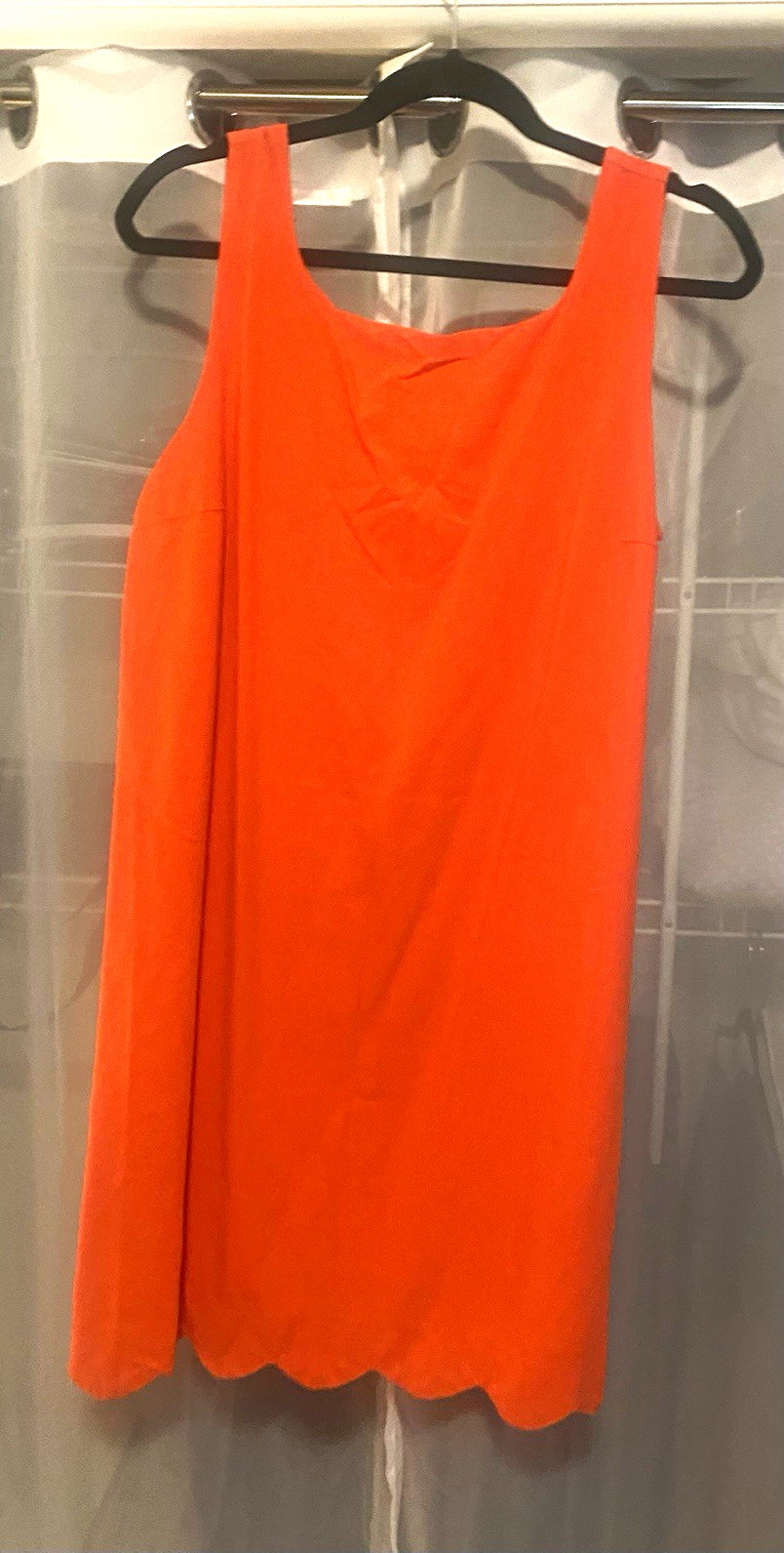 Kate Spade New York Solid Orange Tank Dress Scoop Neck Sleeveless Short L