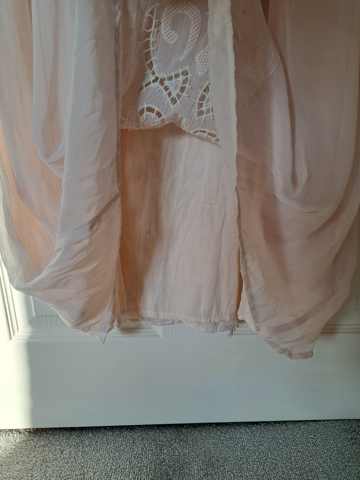 Hoss Intropia Light Rose Cutwork Hand Embroidery Maxi Dress UK 8 RRP £345 New