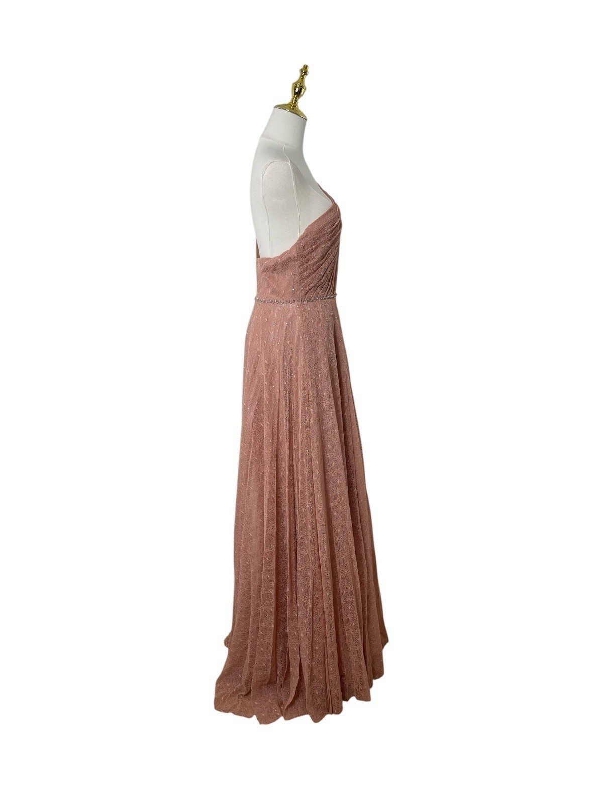 Mac Duggal 11244 Salmon One Shoulder Cape Sleeve Gown Size 6 $598
