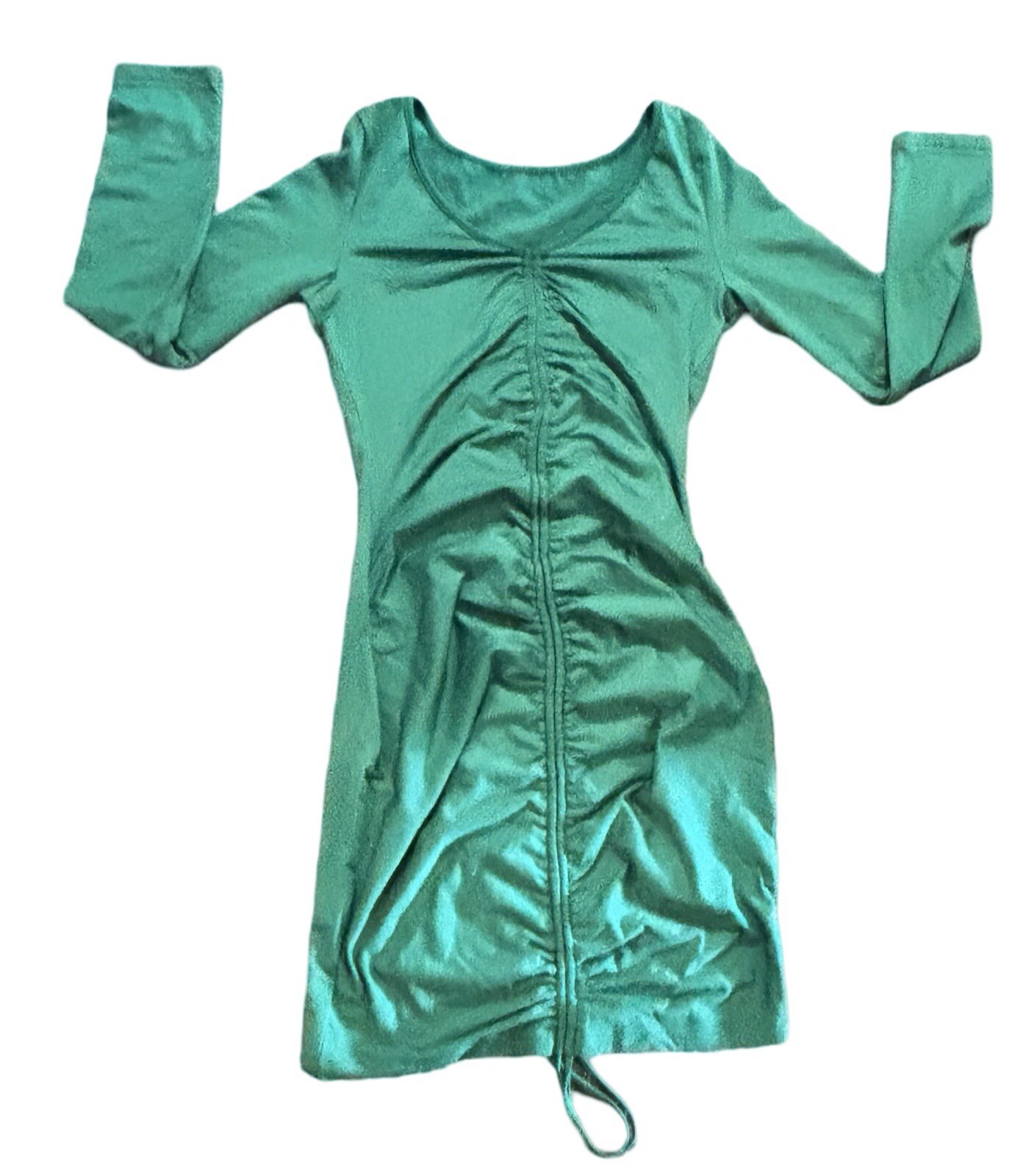 Women’s Green Off Shoulder Front Tie Bodycon Dress Size M New